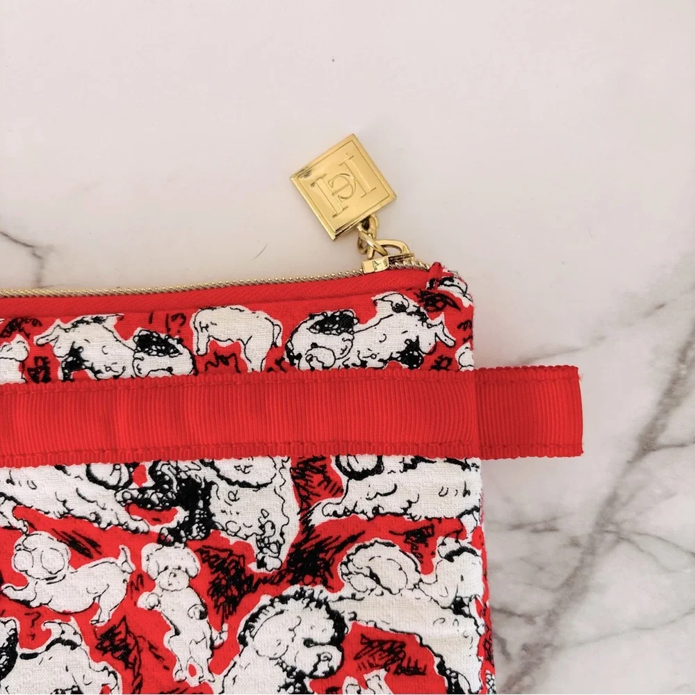 Carolina Herrera Neiman Marcus‎ Target Cosmetic Jewelry Pouch Dog Theme Zip